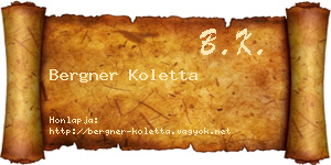 Bergner Koletta névjegykártya